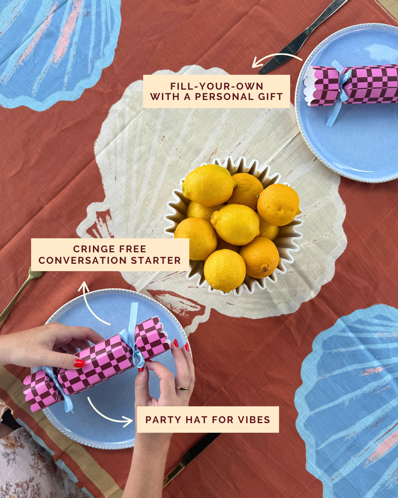 Hilarious pink and brown fill-you-own bon bons (Christmas crackers)