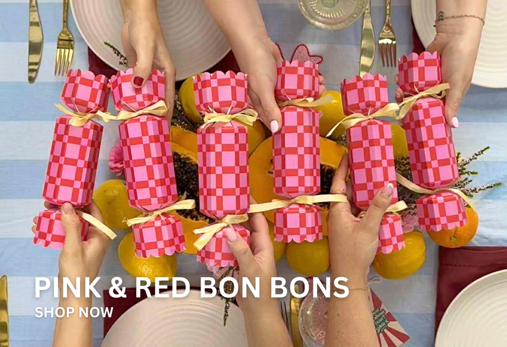 Pink and red fill-you-own bons for Christmas. Funny conversation starters.