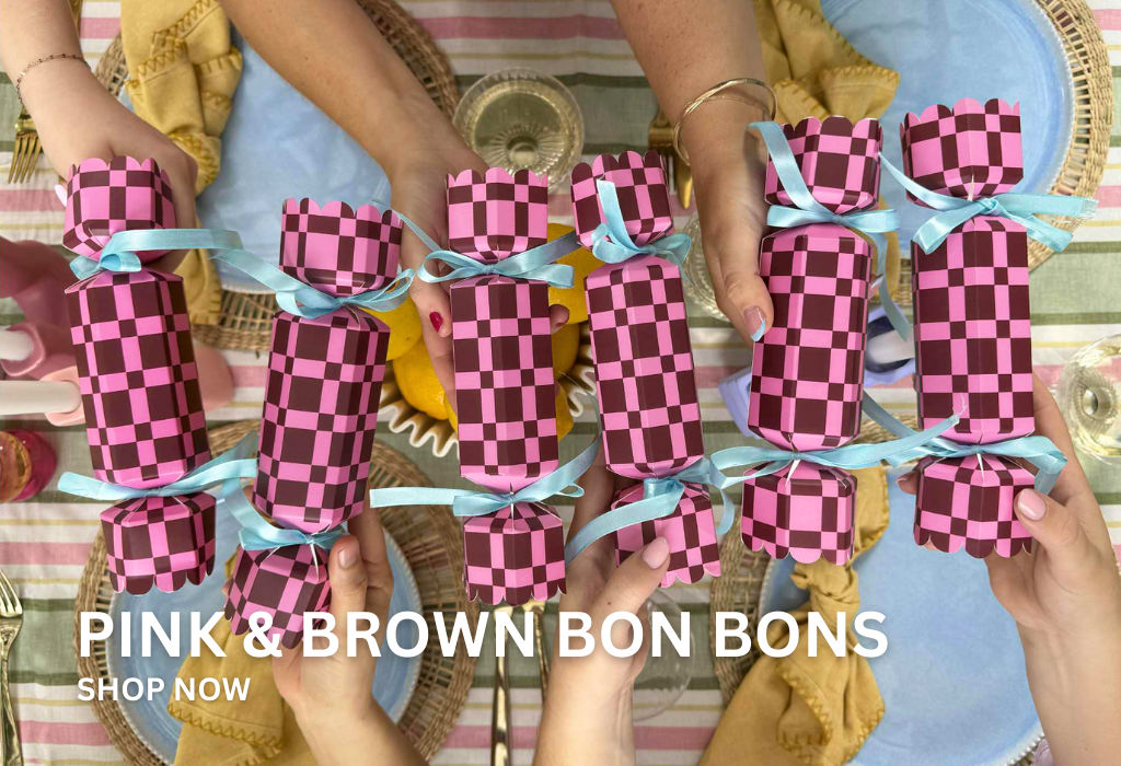 Pink and brown fill-you-own bons for Christmas. Hilarious conversation starters inside.